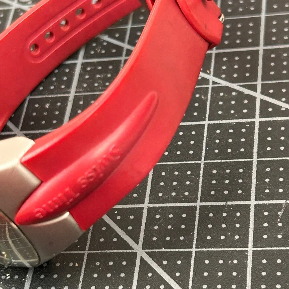 Nike Air Just Do It 1238 Mens Red Dial Quartz Watch Made in USA Red Rubber Strap